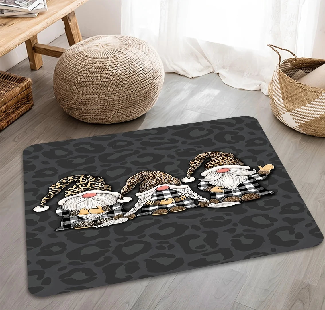 Woodland Fox Floral Doormat – Watercolor Autumn Art Print Rug