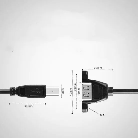 USB Type-B Male to Female Printer Cable Adapter