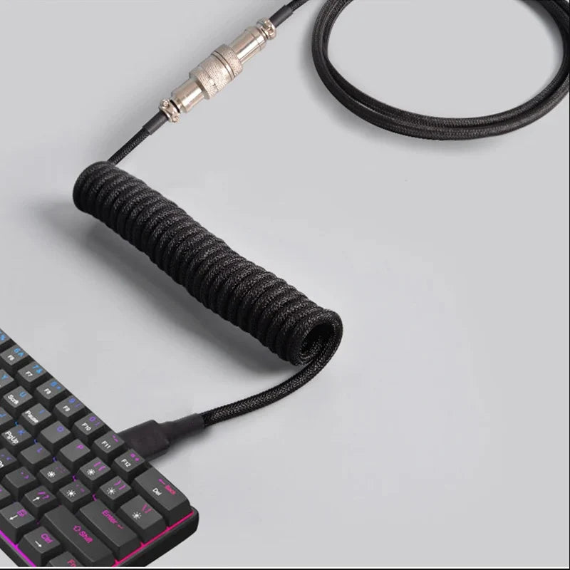 Aviator Coiled Keyboard Cable – USB & Type-C | OULLX
