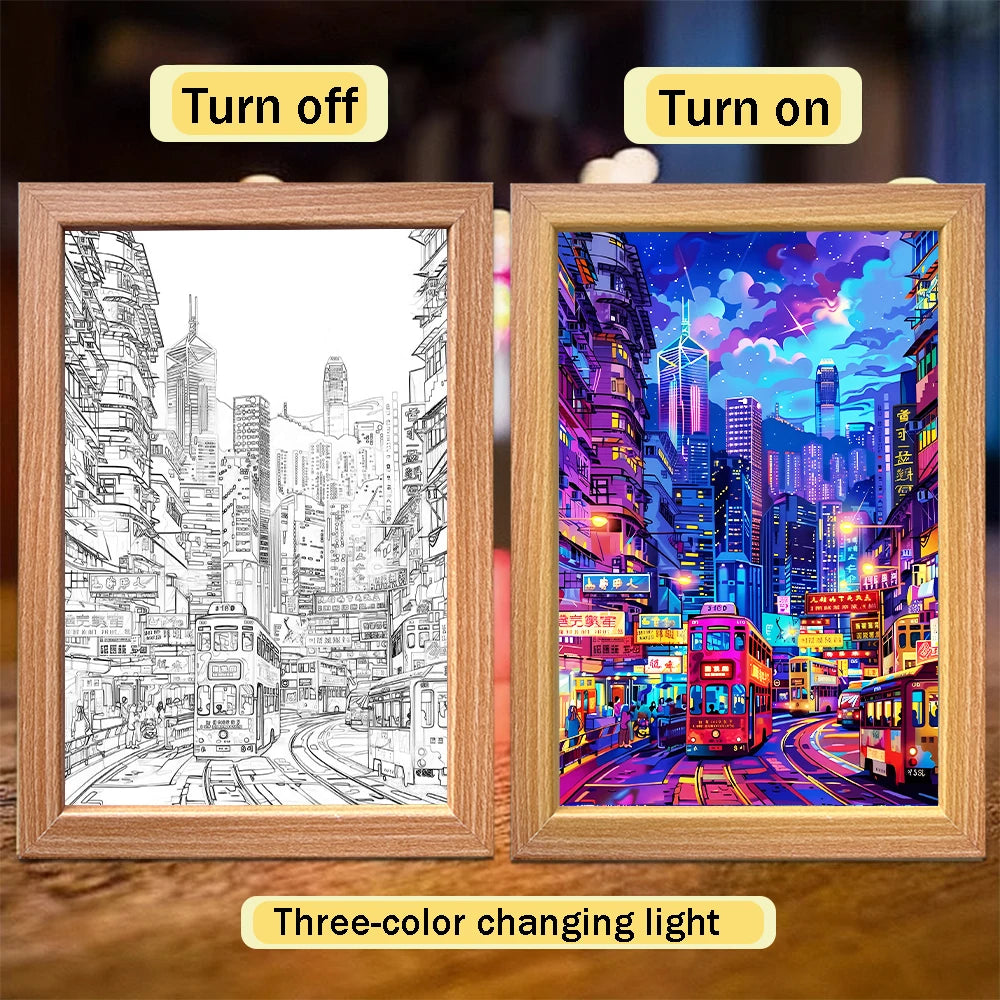Tokyo City LED Light Painting | Wall Art Night Light Décor