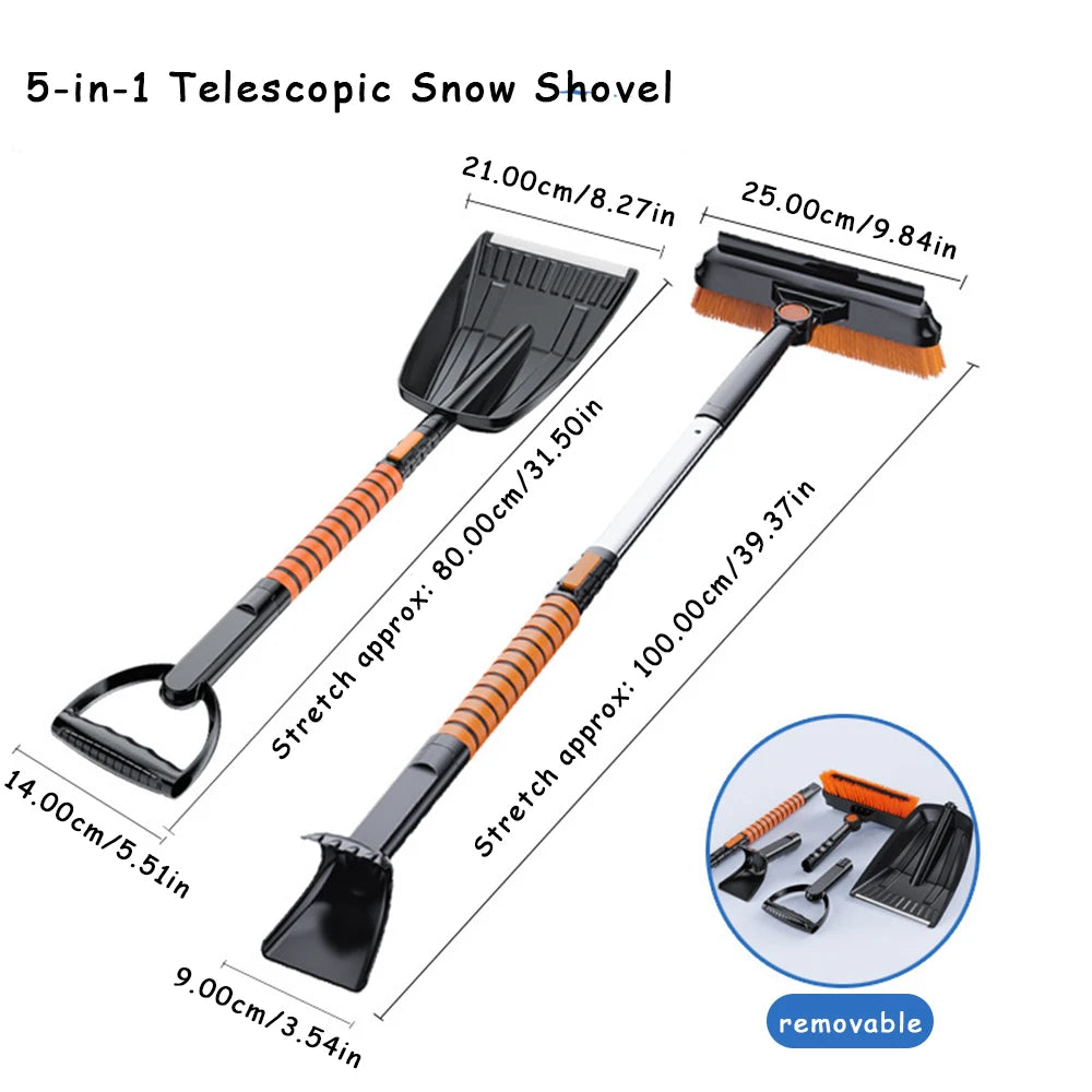 Retractable Car Ice Scraper & Snow Brush Shovel Combo