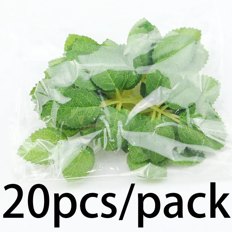 20-Pack Artificial Rose Leaves 12cm – DIY Floral & Home Decor