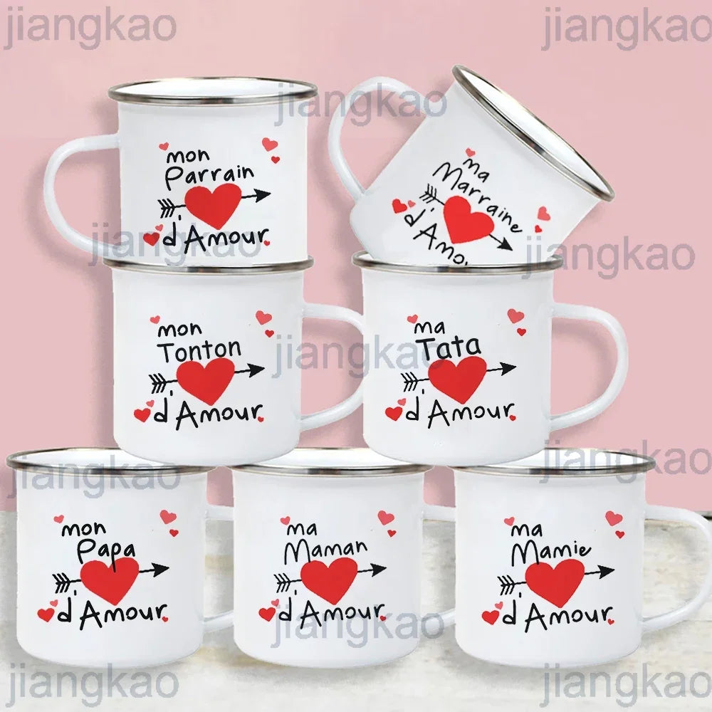 I Love Family Enamel Camping Mug – Gift for Mom, Dad & More