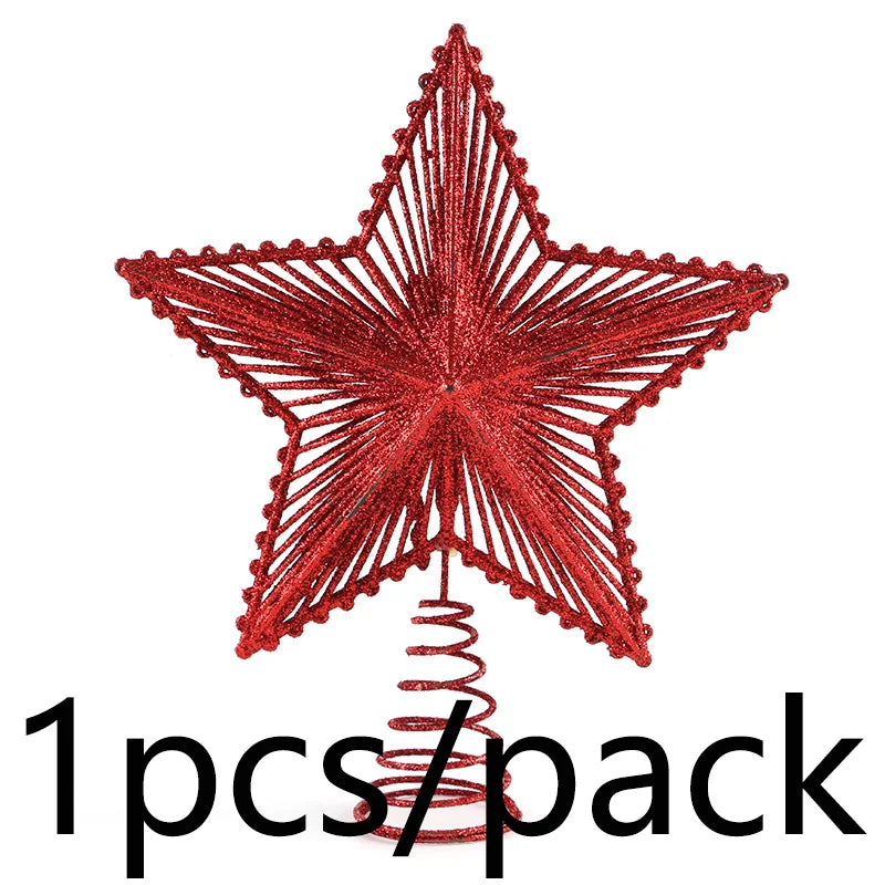 Sequin Star Christmas Tree Topper – Gold, Silver & Red