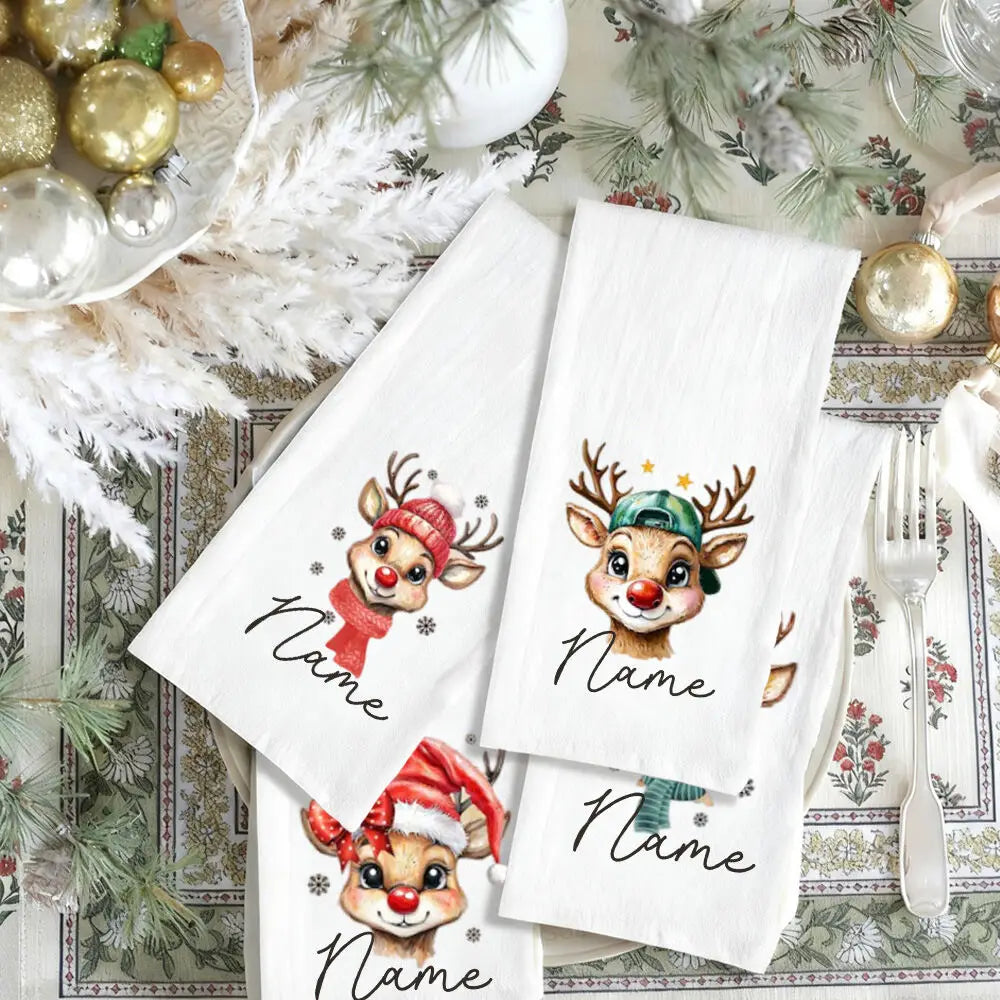 Personalized Christmas Cloth Napkins – Xmas Hostess Gift