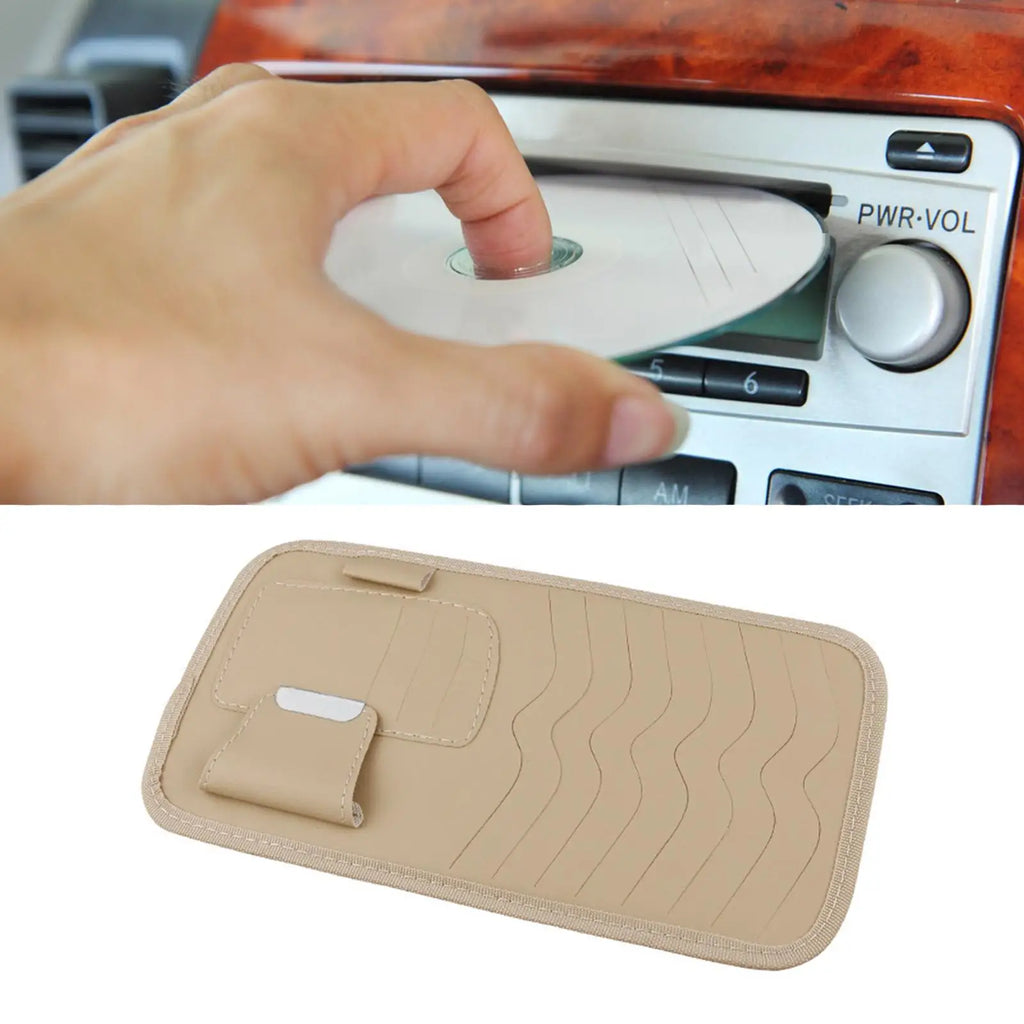 Car Visor CD Organizer PU Leather DVD Holder 2-Pack