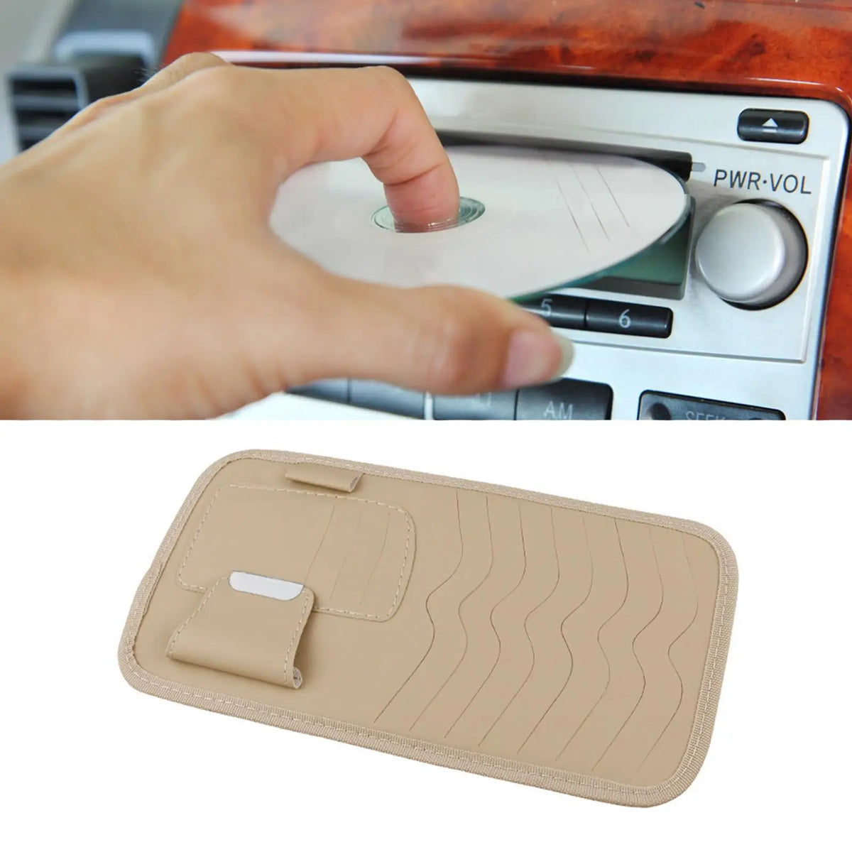 Car Visor CD Organizer PU Leather DVD Holder 2-Pack
