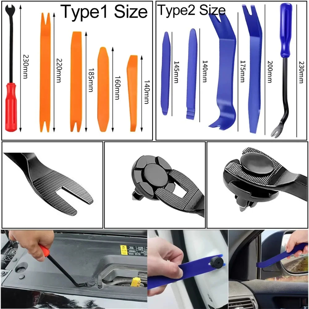 5-Piece Plastic Pry Bar Car Trim Panel Removal Tool Set