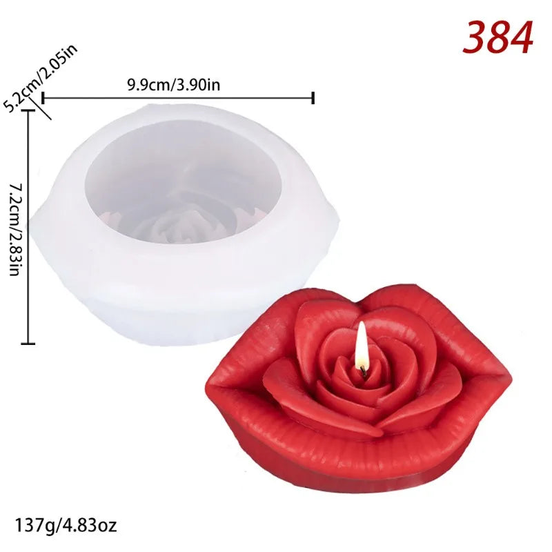 3D Rose Flower Silicone Mold – Candle, Resin & Gypsum DIY