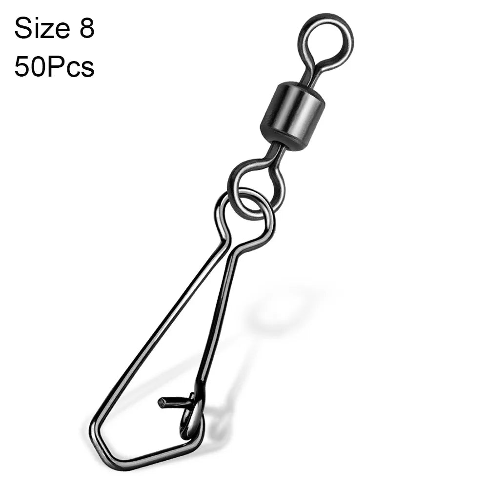 Stainless Steel Rolling Swivel Snap Connectors – 50pcs