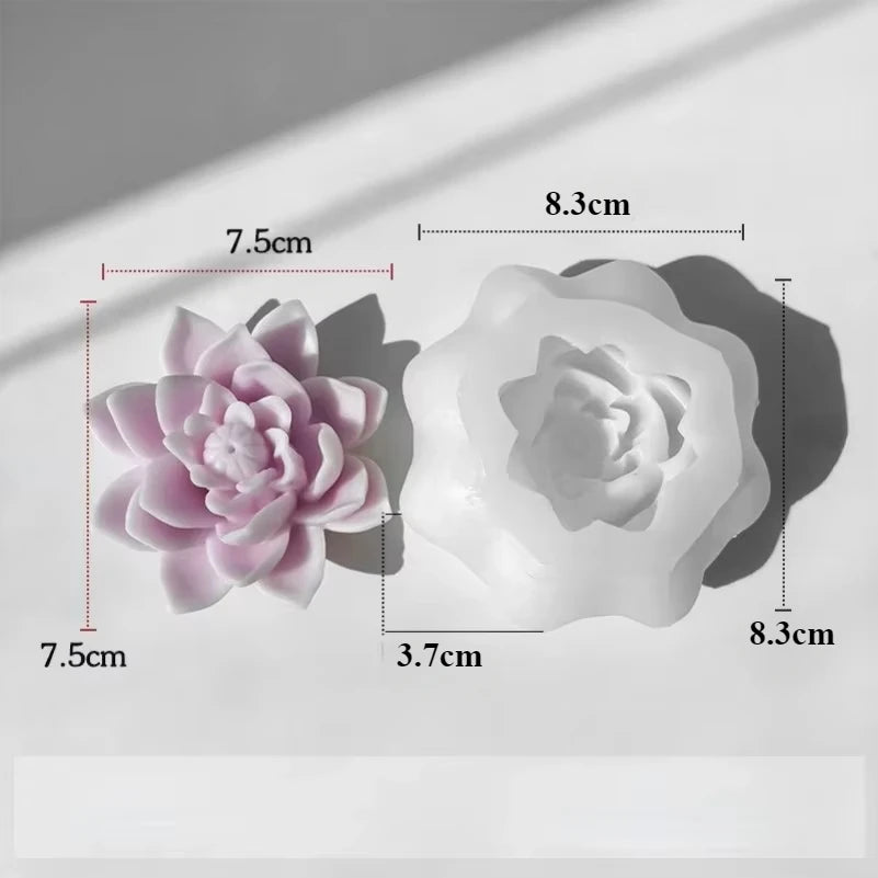 3D Flower Silicone Mold – Sunflower Peony Rose 8–10cm DIY