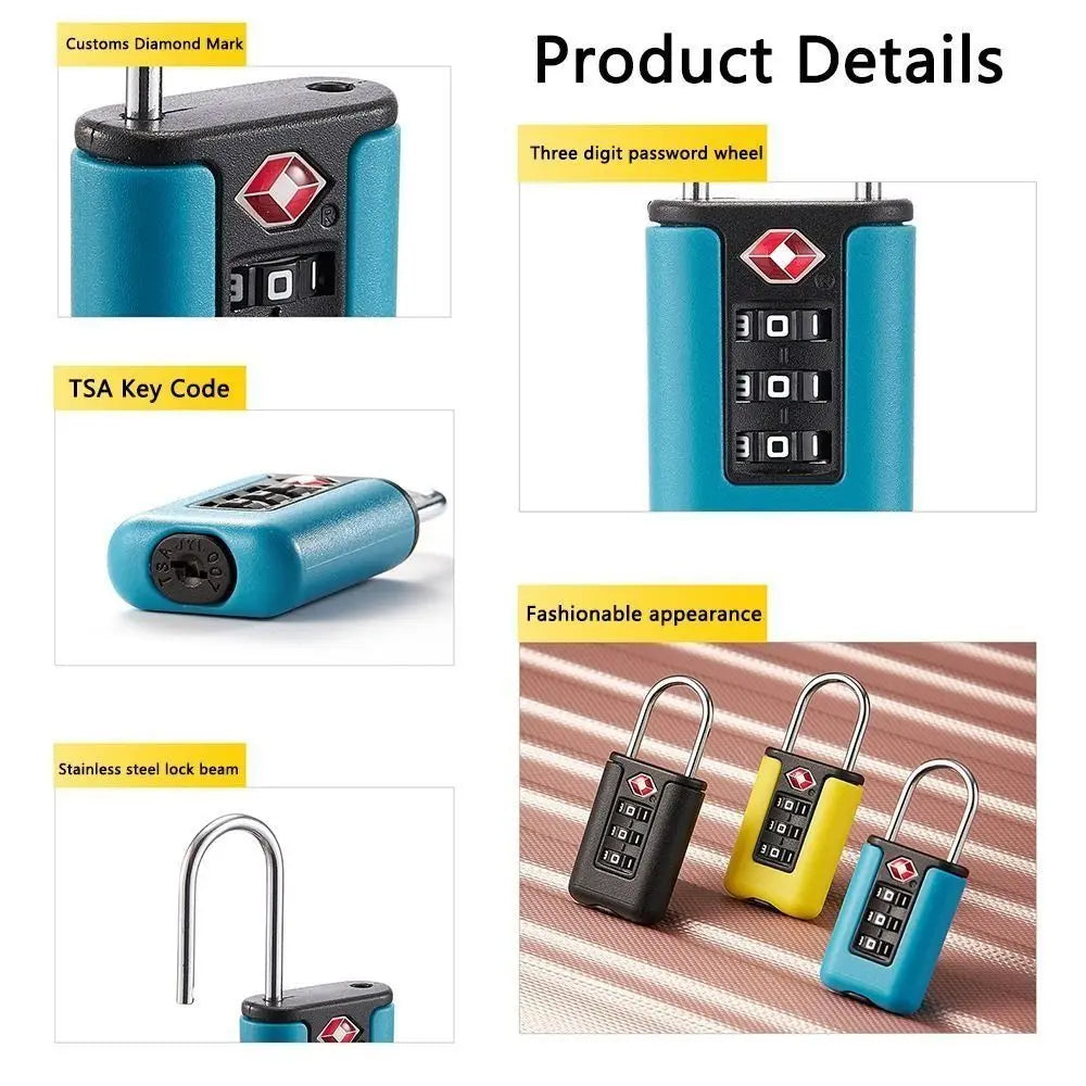 TSA Approved Travel Luggage Lock | Resettable Combo Padlock