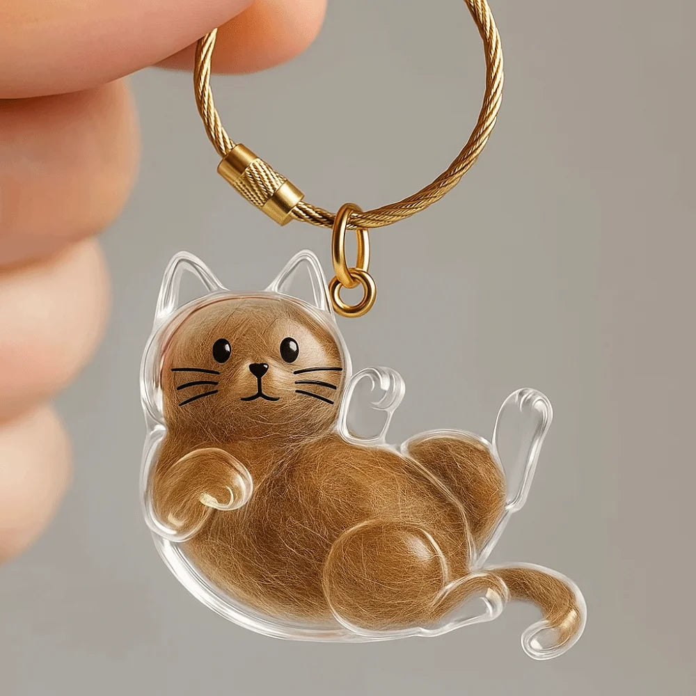 Transparent Cat Hair Storage Keychain – DIY Pet Keepsake