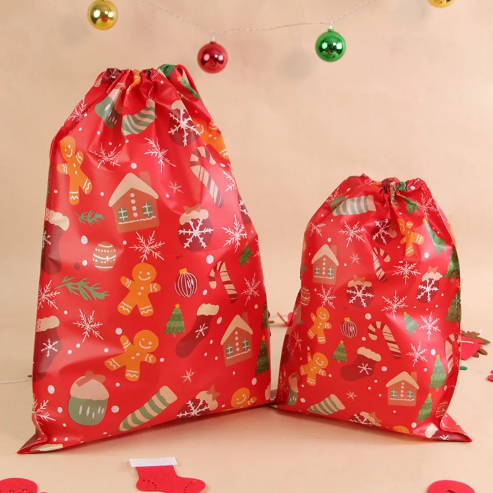 Reusable Christmas Drawstring Gift Bag | Non-Woven Xmas Party