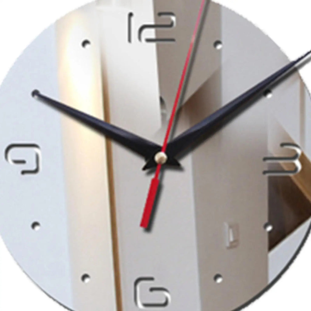 Geometric DIY Mirror Wall Clock – Silent Acrylic Home Décor