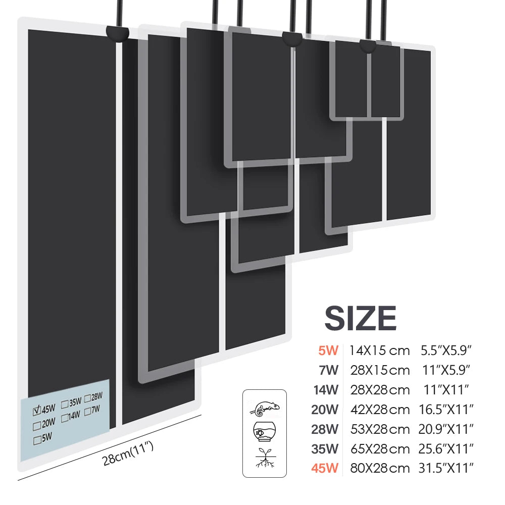 N271 Reptile Heating Mat 5W–45W | Timer & Temp Control