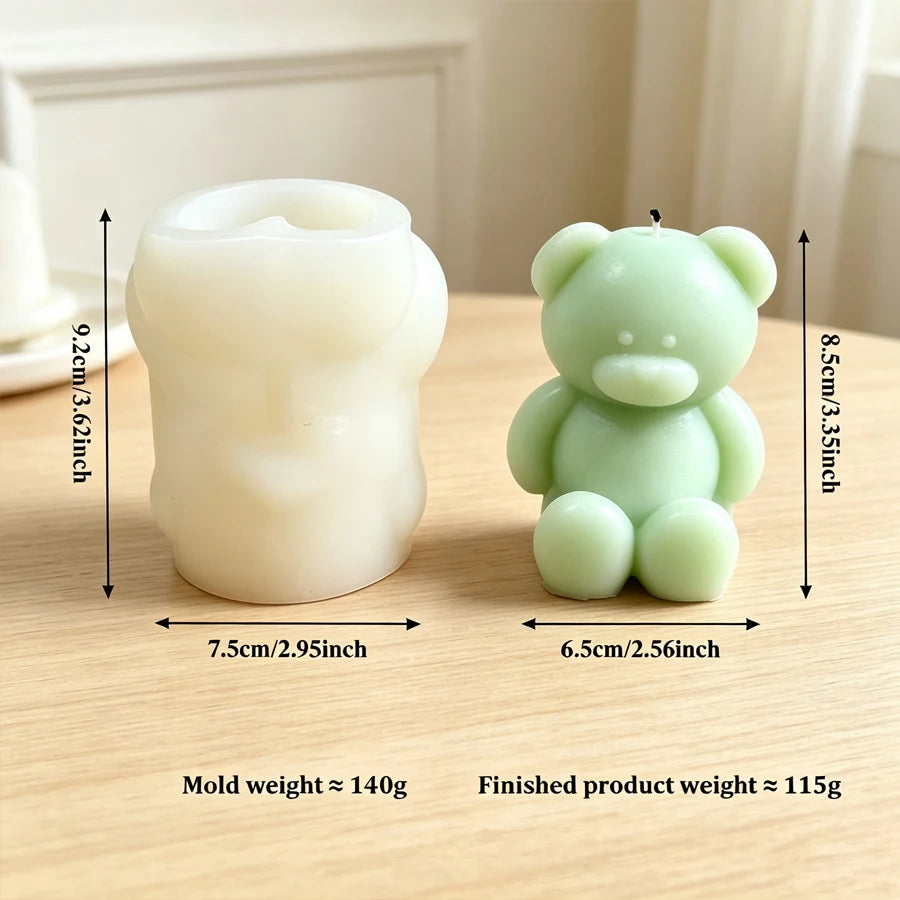 3D Teddy Bear Silicone Mold – Candle, Soap & Resin DIY