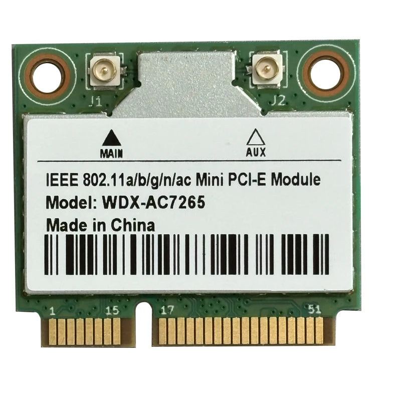 AC7265 Dual Band Mini PCIe WiFi Card 867Mbps + Bluetooth 4.2
