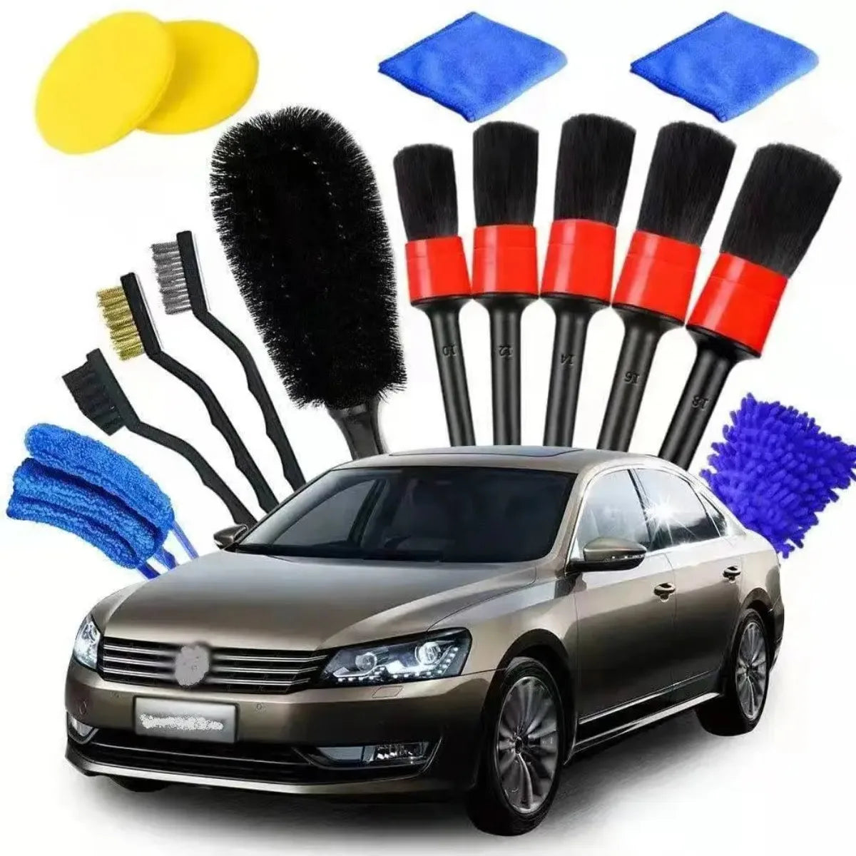 14-Piece Car Cleaning Brush Set – Vent & Gap Detail Brushes