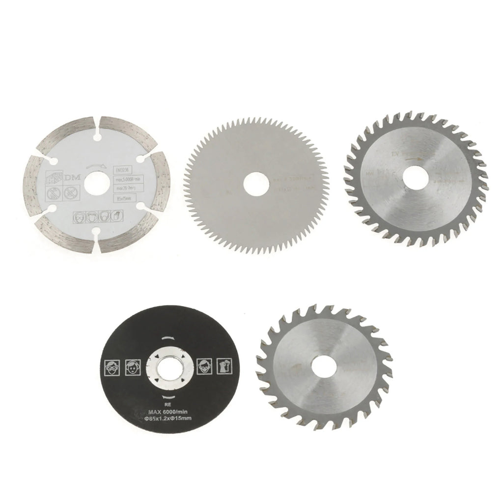 85mm Carbide Circular Saw Blade Set – 5-Pack, 15mm Bore
