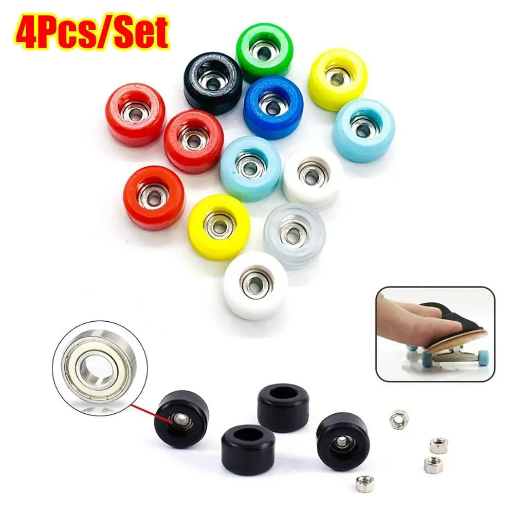 4-Pack PU Bearing Fingerboard Wheels | Mini Skate Accessory