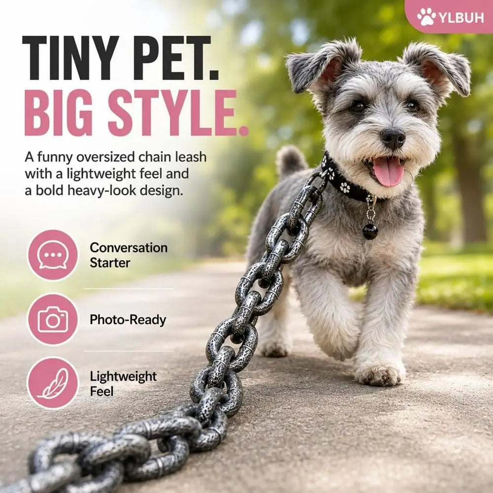 Novelty Fake Chain Dog Leash – Lightweight Photo Prop Lead