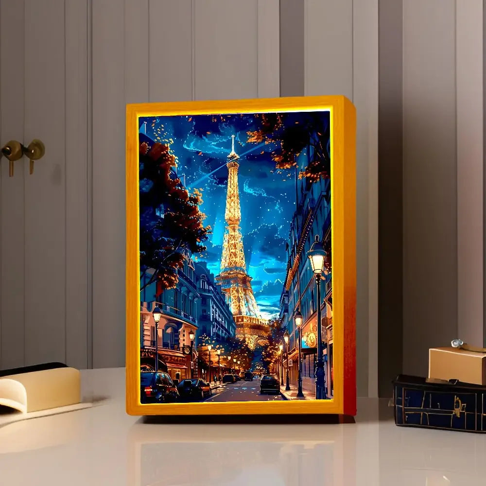 LED Light Painting Picture Frame – 3-Color Wall Art Night Lamp
