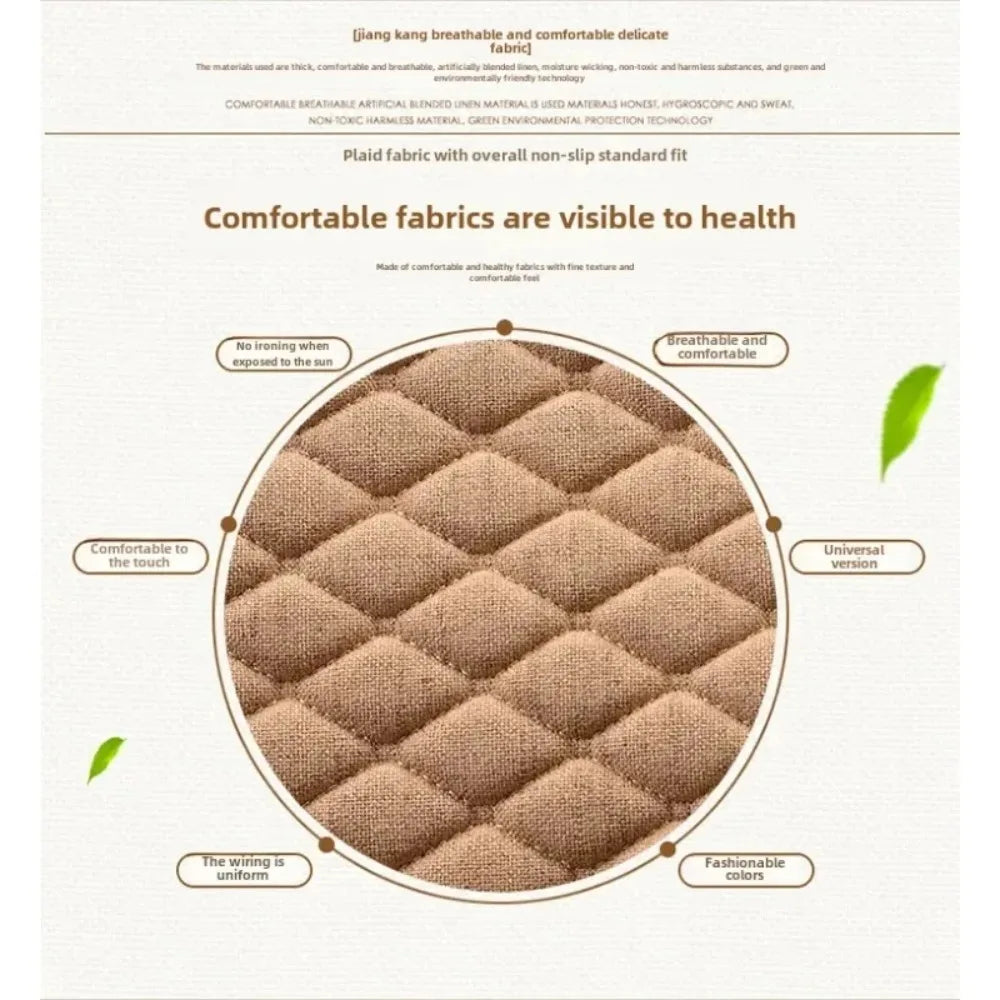 Linen Non-Slip Car Seat Cushion – Universal Fit All-Season