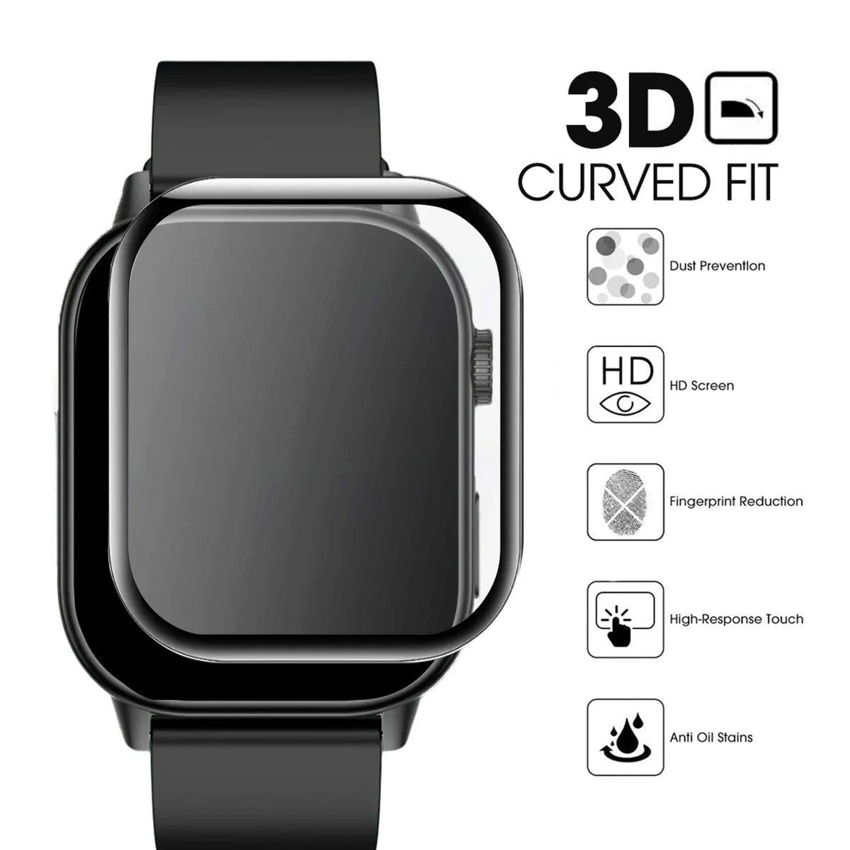 3D Curved Screen Protector for Redmi Watch 6 – HD Clear Film
