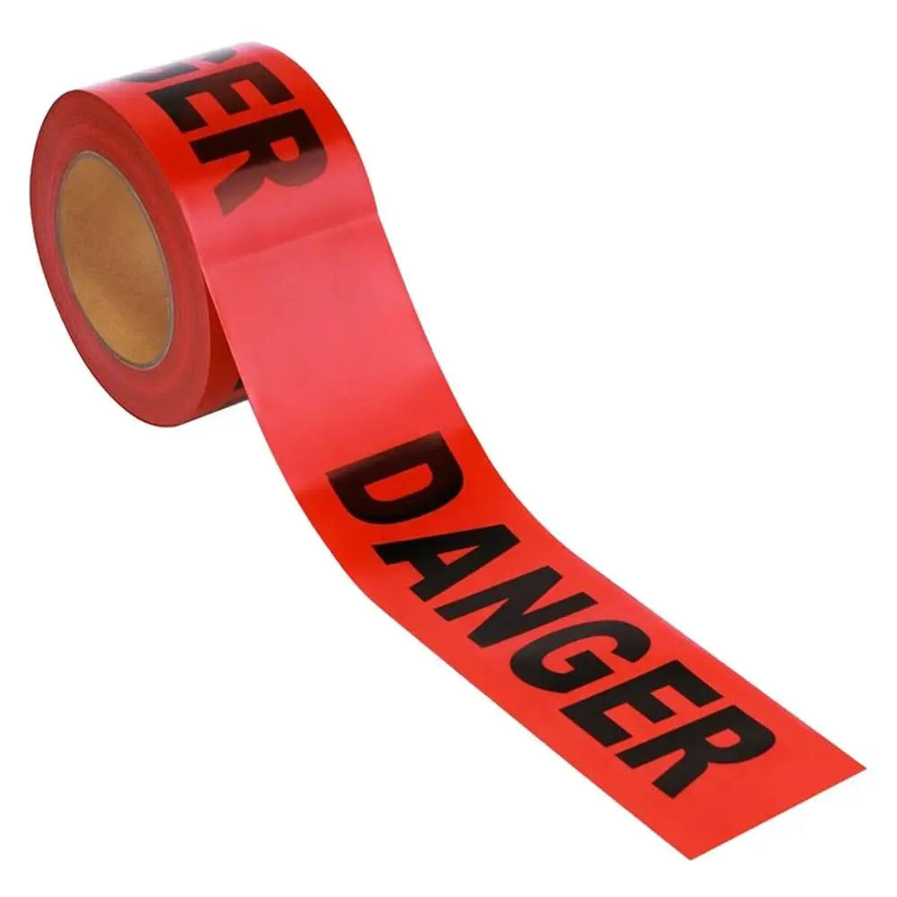 Red Danger Barrier Tape Non-Adhesive 7.5cm × 100M Safety Roll