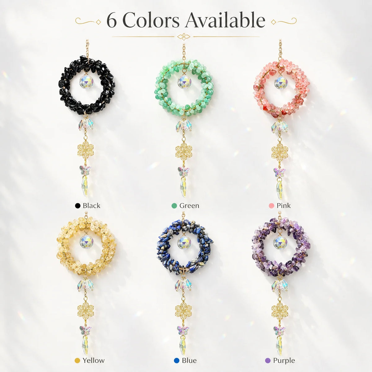 Natural Crystal Suncatcher Rainbow Prism Window & Car Ornament