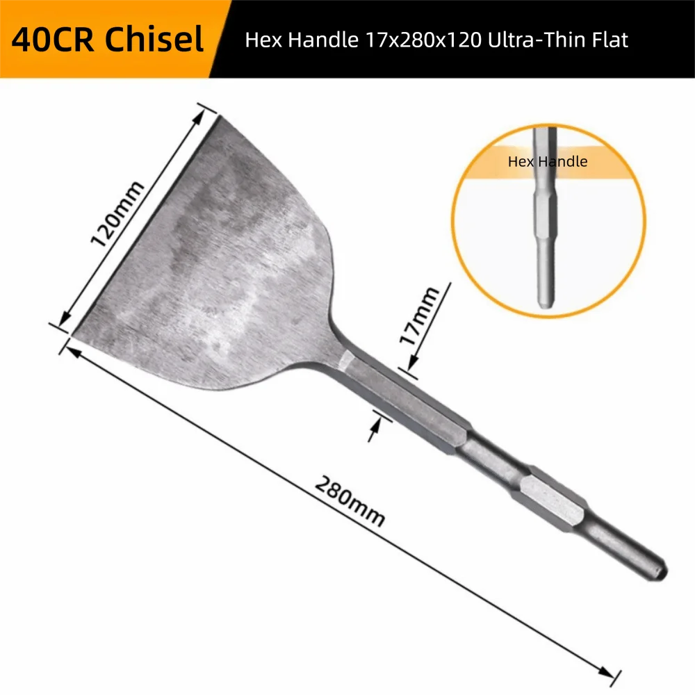 Hexagonal Shank Flat Chisel Impact Bit – Steel Masonry Tool