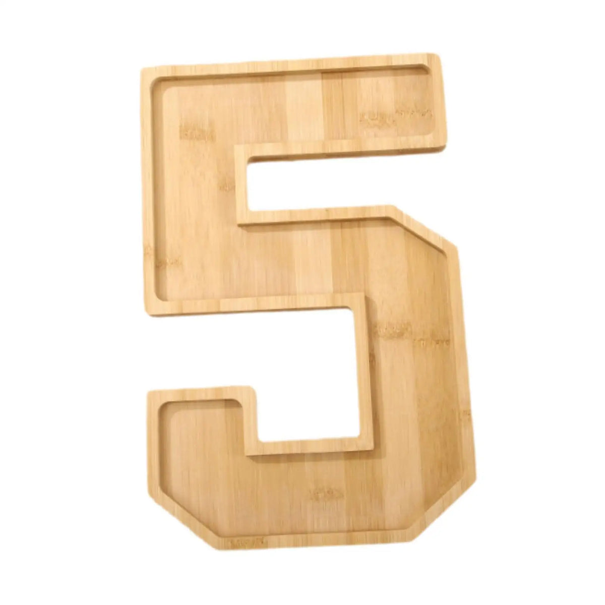 Wooden Number Shape Serving Tray | Decorative Kitchen Platter