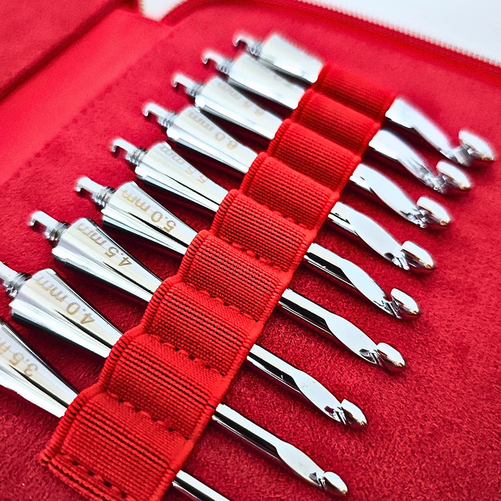Interchangeable Aluminum Crochet Hook Set 3.5mm–8.0mm Ergonomic