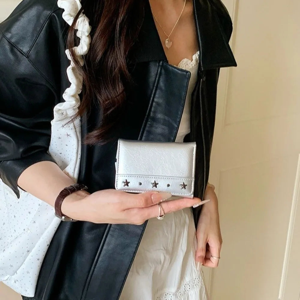 Women's Vintage Trifold PU Leather Wallet – Slim & Compact