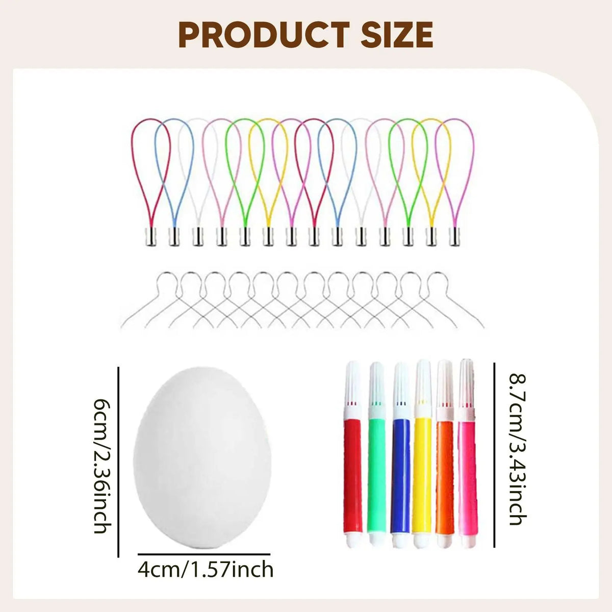 DIY Paintable Easter Egg Kit – 50 Blank Eggs, Pens & Straps