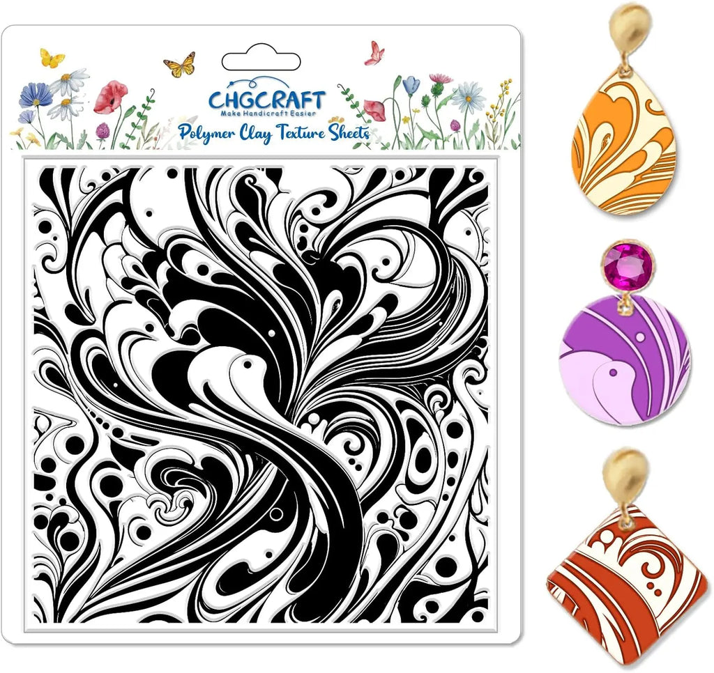 Polymer Clay Texture Sheet – Fumes & Water Flow Stamp Mat