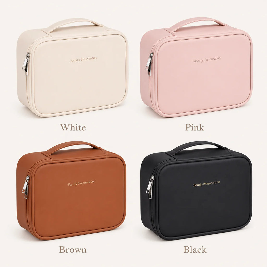 Large Capacity Travel Makeup Bag with Detachable Brush Panel
