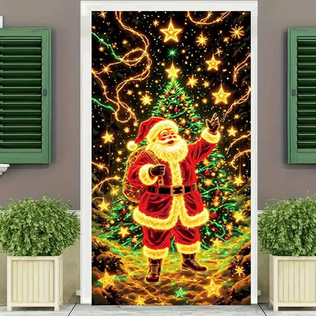 Neon Effect Christmas Tapestry Wall Hanging Banner 90x180cm