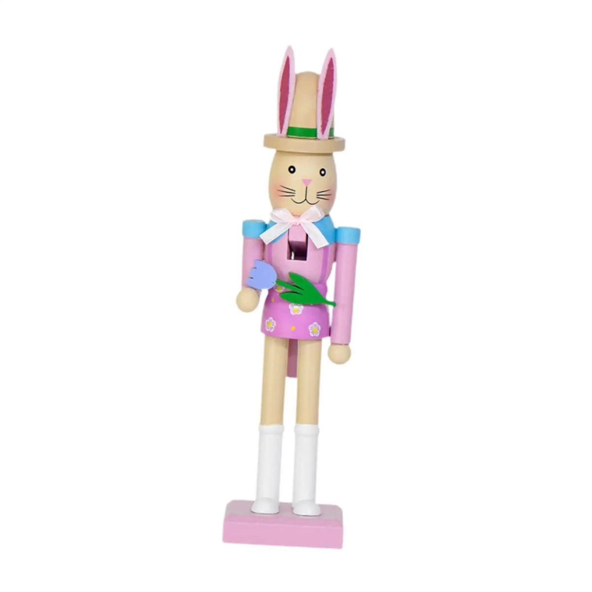 Easter Bunny Nutcracker Wood Figurine | Tabletop Statue
