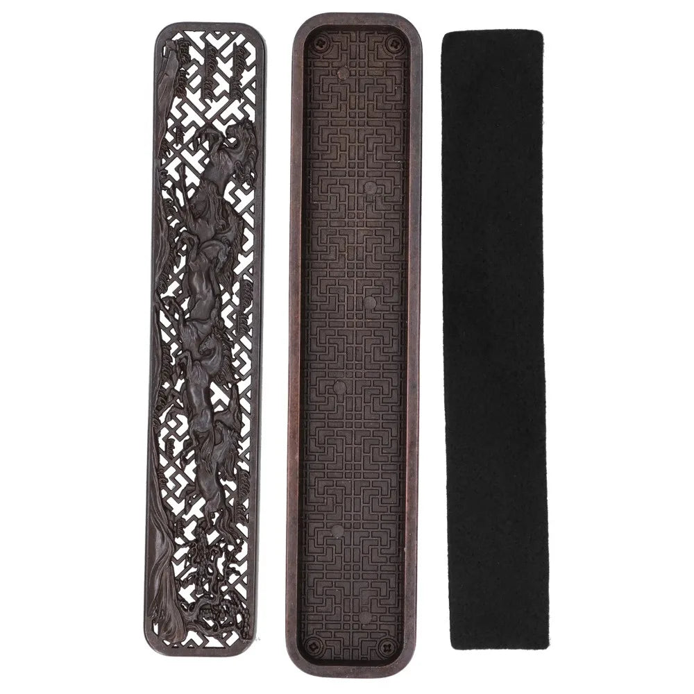 Brass Alloy Antique Incense Burner Box Set – 3pcs Spill-Proof