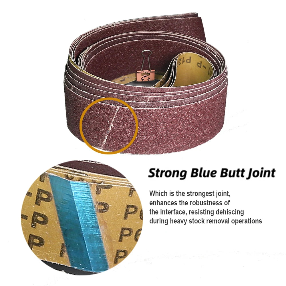 5-Pack 2x72" Sanding Belts P40–P1500 | Belt Sander & Knife Grinder