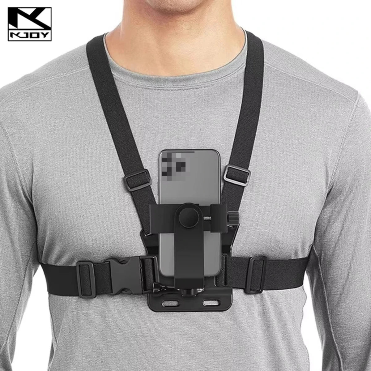 Hands-Free Chest Phone Mount – Adjustable Clip for Sports & Vlog