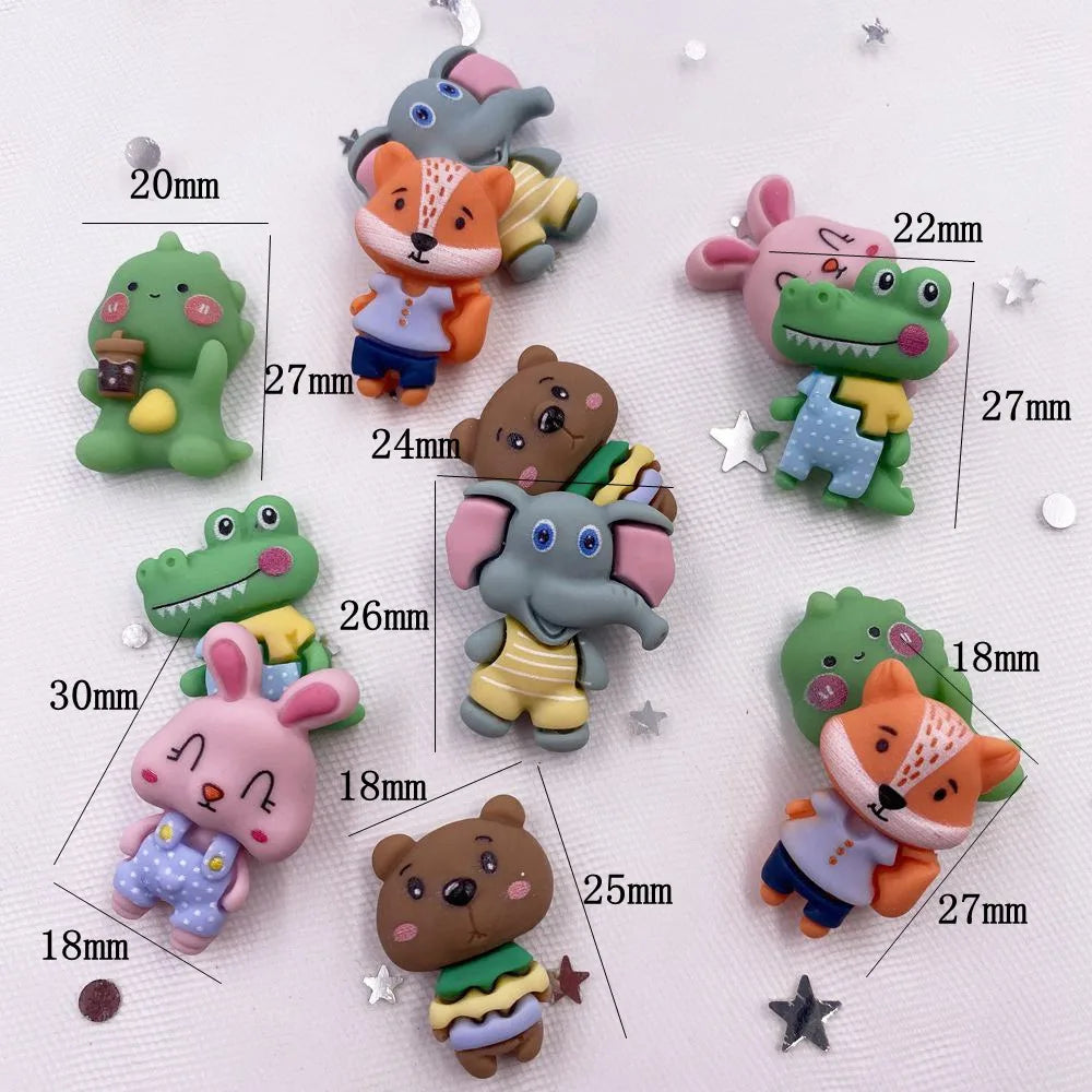 12PCS Kawaii Resin Flatback Figurines for Scrapbook DIY Crafts