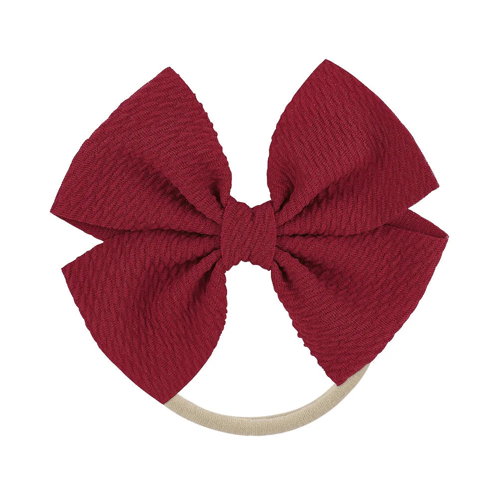 12-Pack Grosgrain Ribbon Hair Bows – Elastic Ponytail Holders