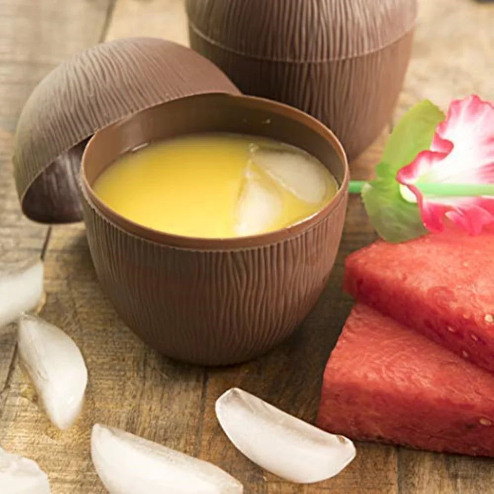 Tropical Coconut Drinking Cup with Straw | Hawaiian Party