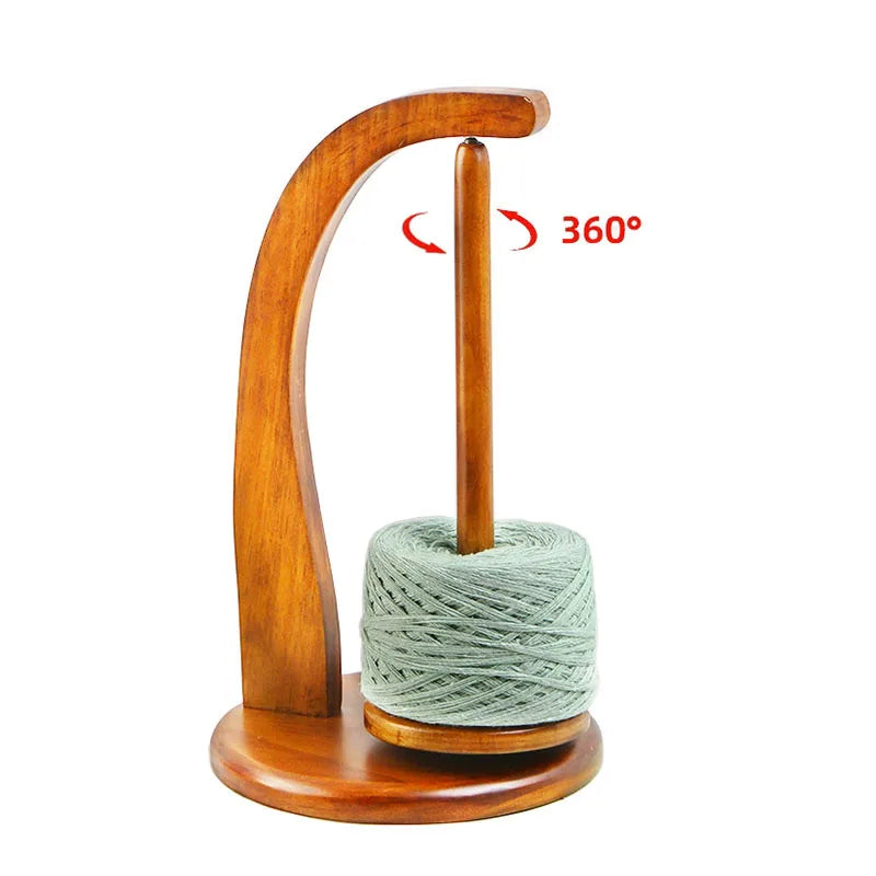 Wooden Yarn Stand – Magnetic Rotation Spool & Wool Ball Holder