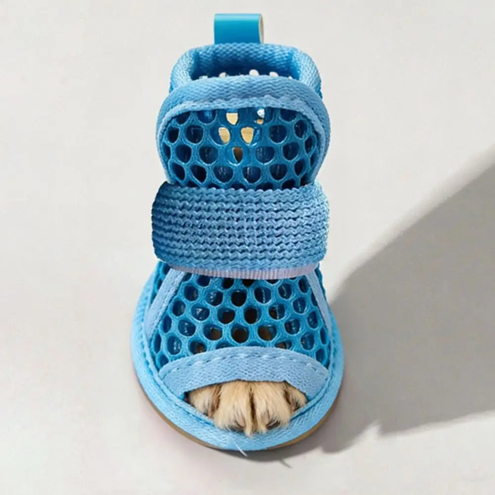 4-Pack Mesh Dog Shoes – Breathable Non-Slip Summer Boots