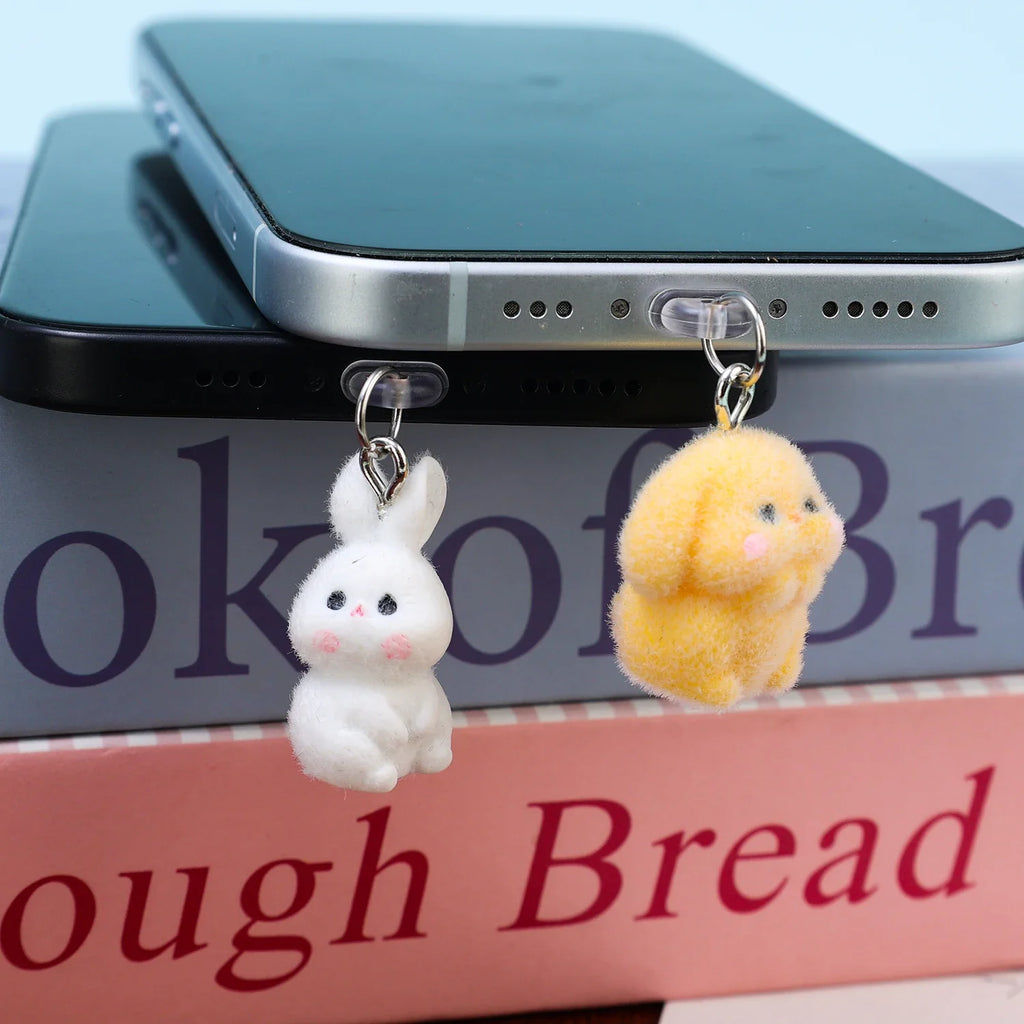 USB-C Dust Plug Bunny Pendant – Phone Port Cover Charm
