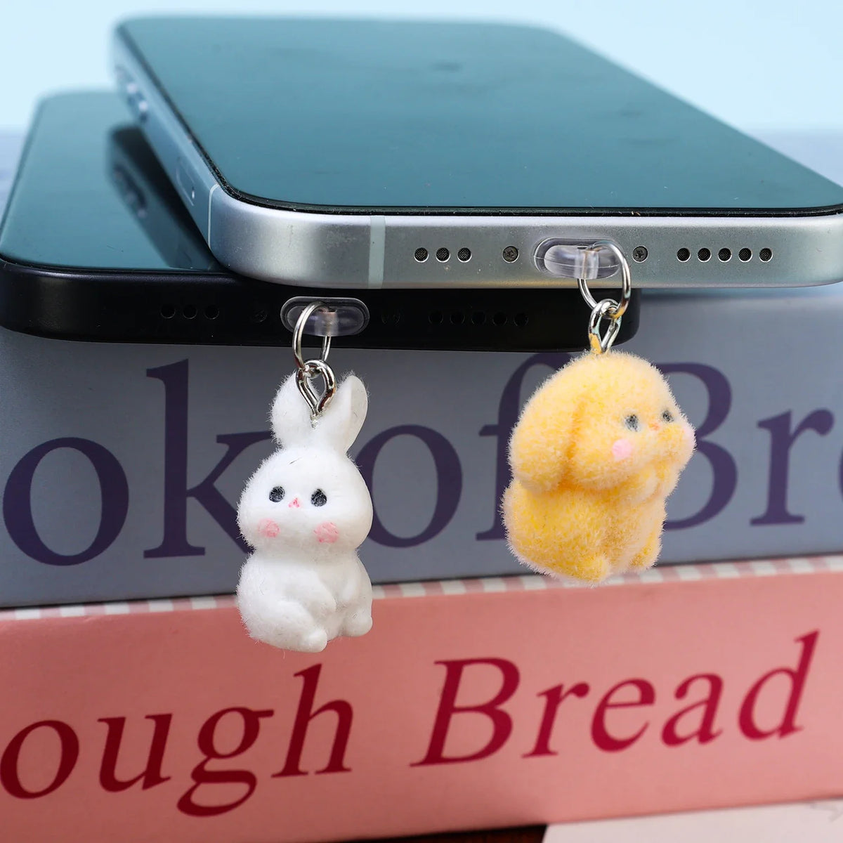 USB-C Dust Plug Bunny Pendant – Phone Port Cover Charm